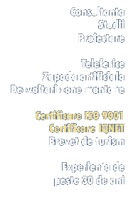 - Consultanta, studii, proiectare
- Teleferice, Zapada artificiala, Dezvoltari zone montane
- Certificare ISO 9001, certificare IQNET
- Autorizatie I.S.C.I.R., Brevet de turism
- Experienta de peste 30 de ani
